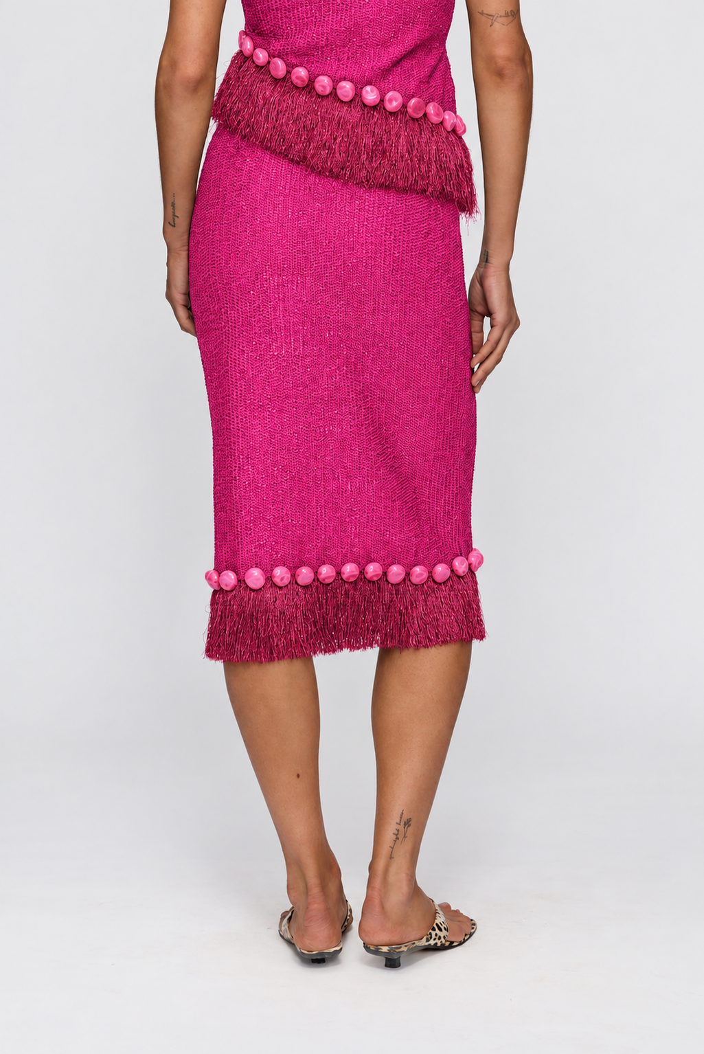 Casilda Midi Skirt - Flamingo