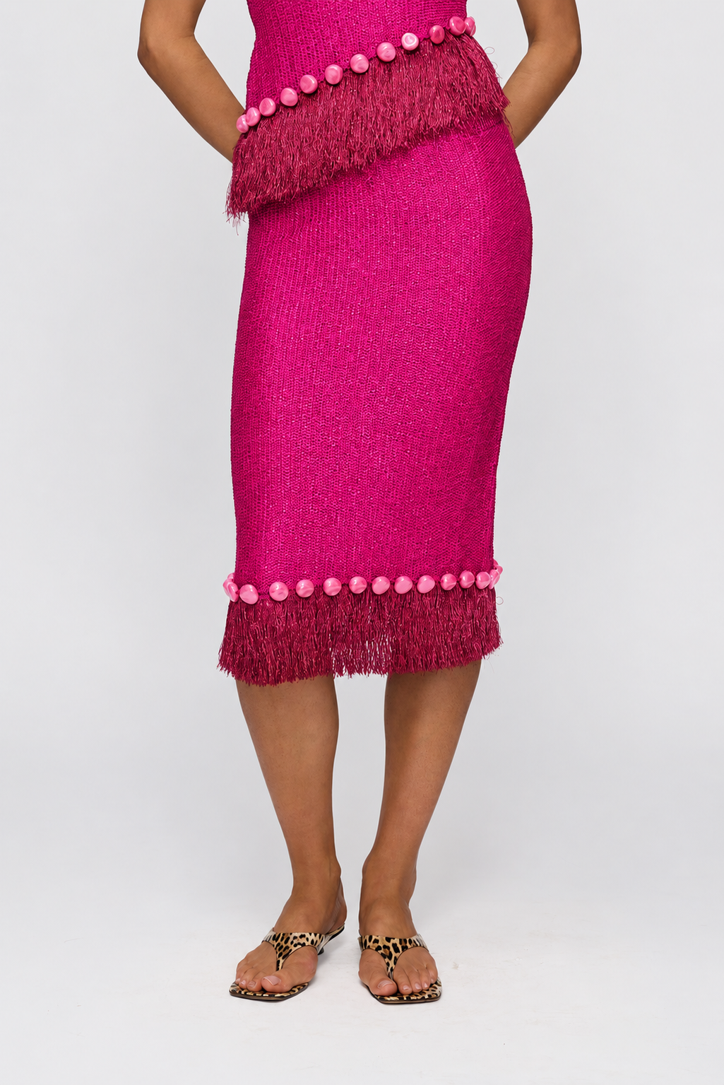 Casilda Midi Skirt - Flamingo