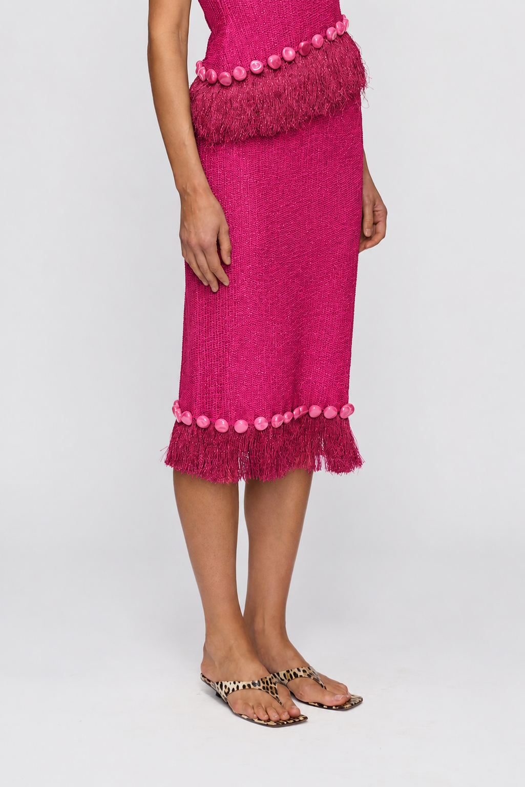 Casilda Midi Skirt - Flamingo