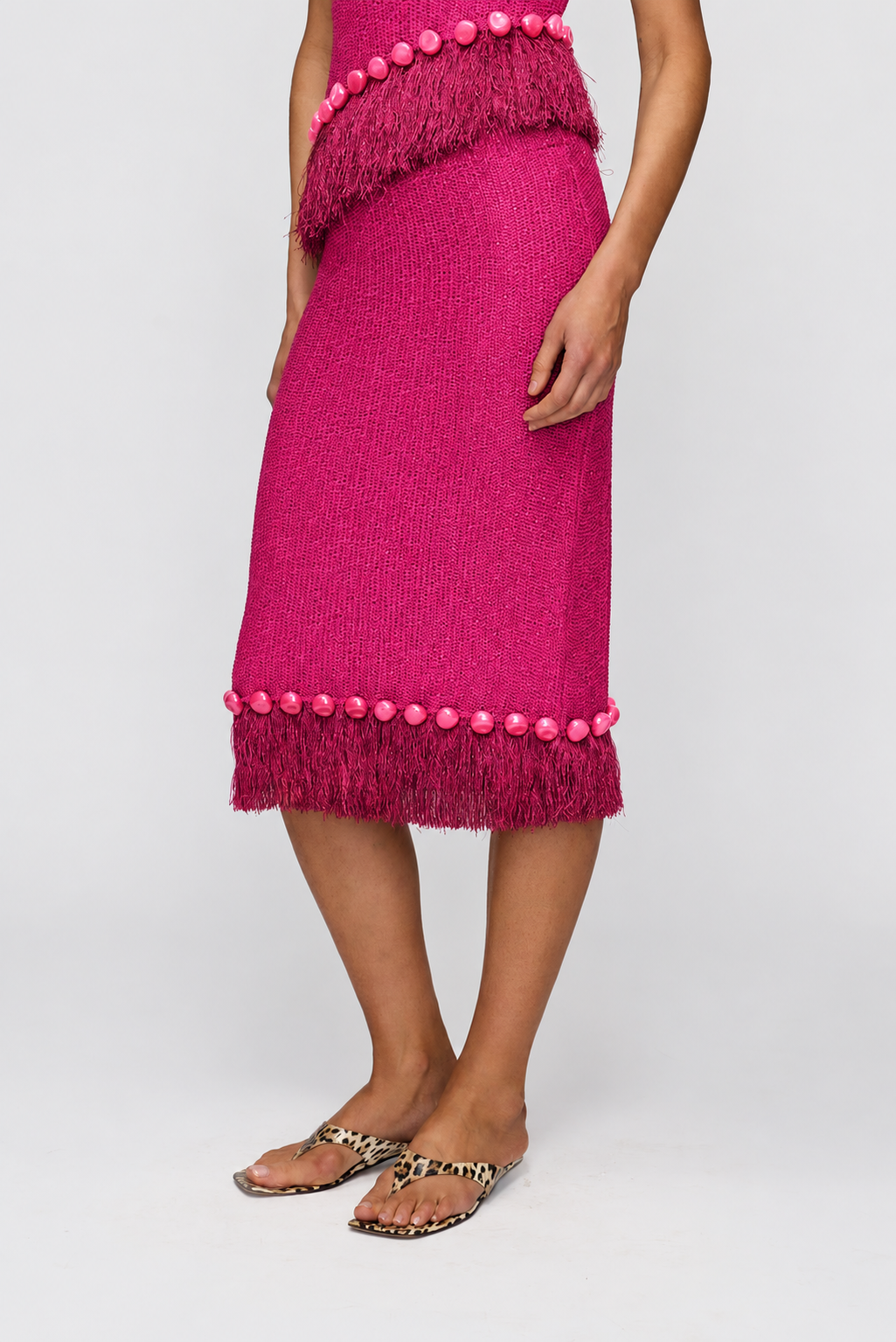Casilda Midi Skirt - Flamingo
