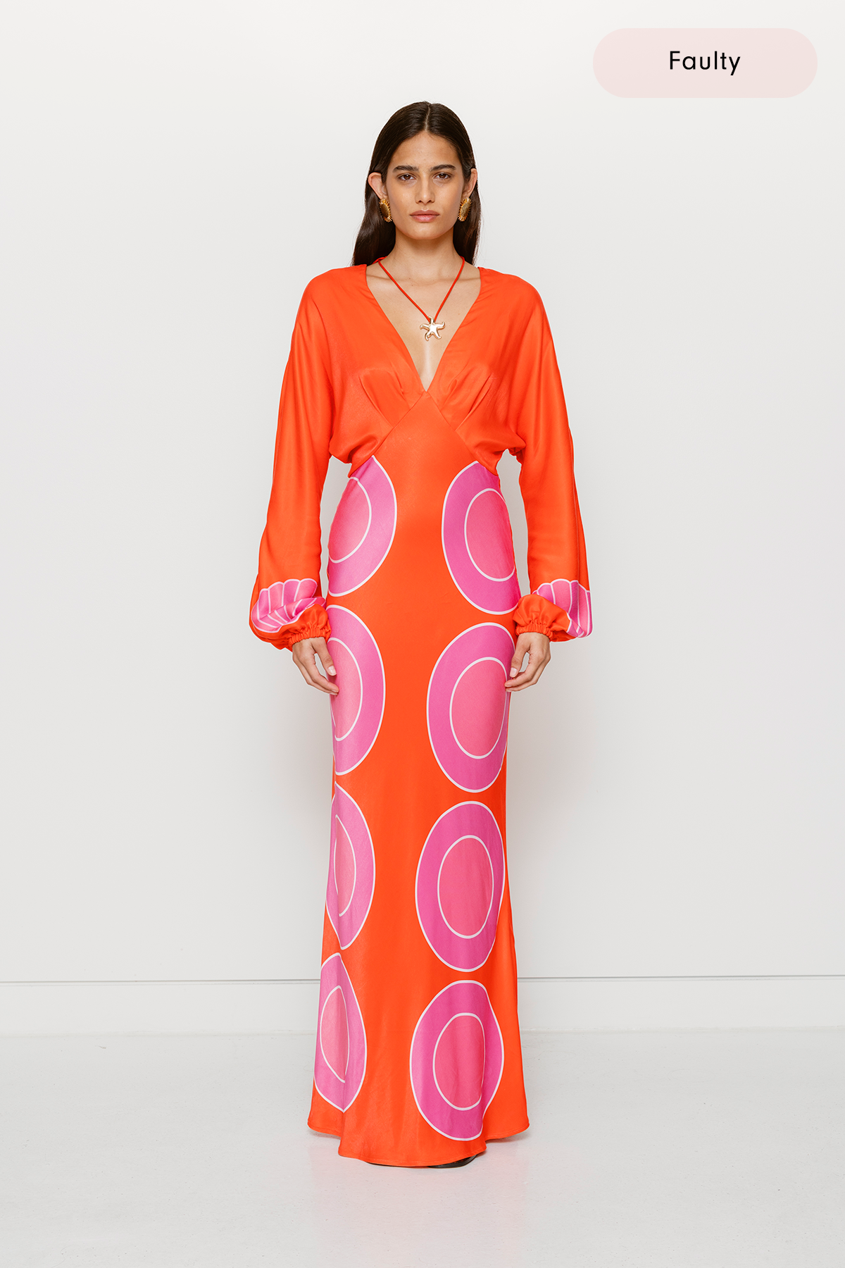 Concha Long Sleeve Maxi Dress - Cherry Shell