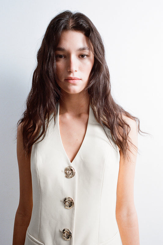 Irida Vest Dress - Ivory