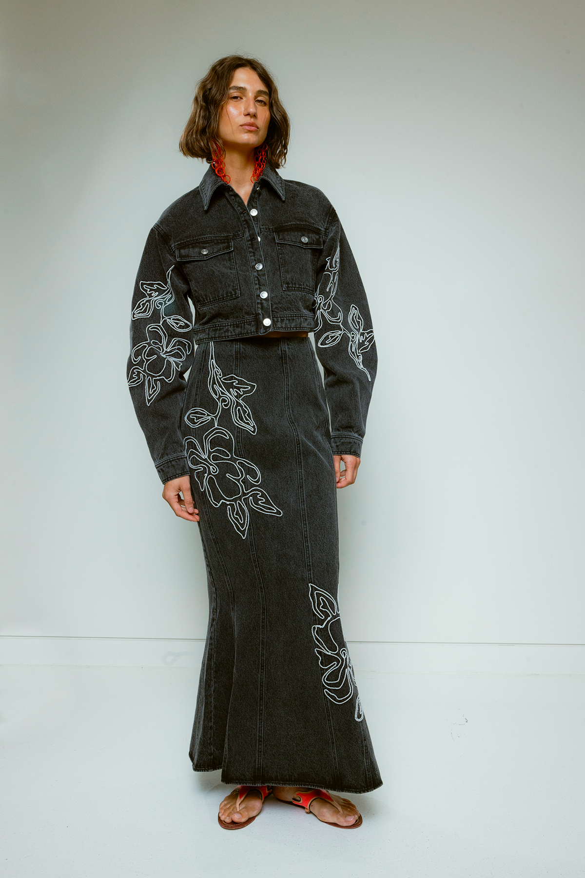 Franka Denim Maxi Skirt - Ash