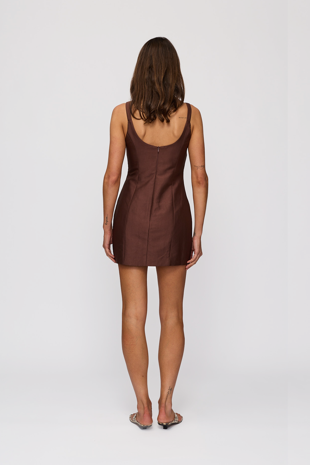 Luvia Beaded Mini Dress - Chocolate