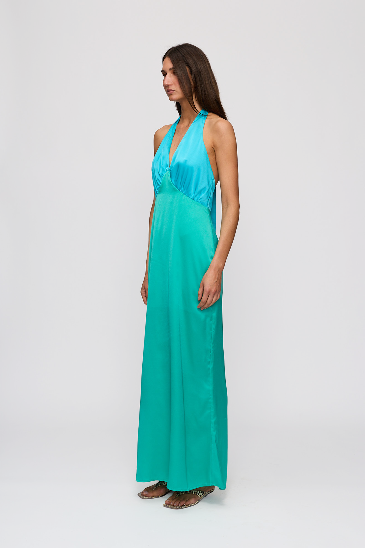Oahu Slip Dress - Aquamarine