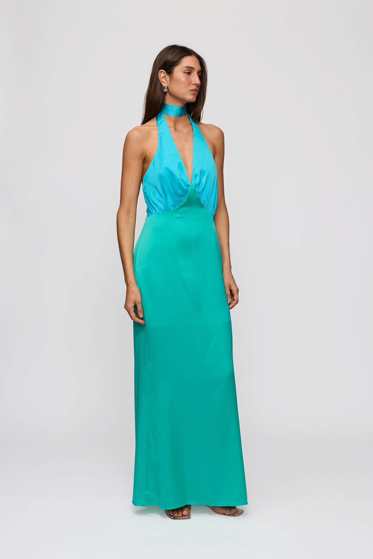 Oahu Slip Dress - Aquamarine
