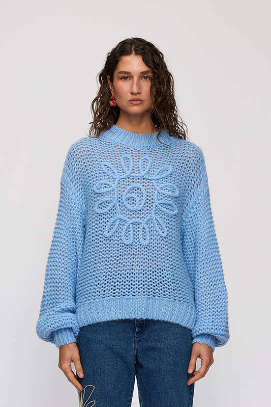 Lucia Knit Sweater - Sky