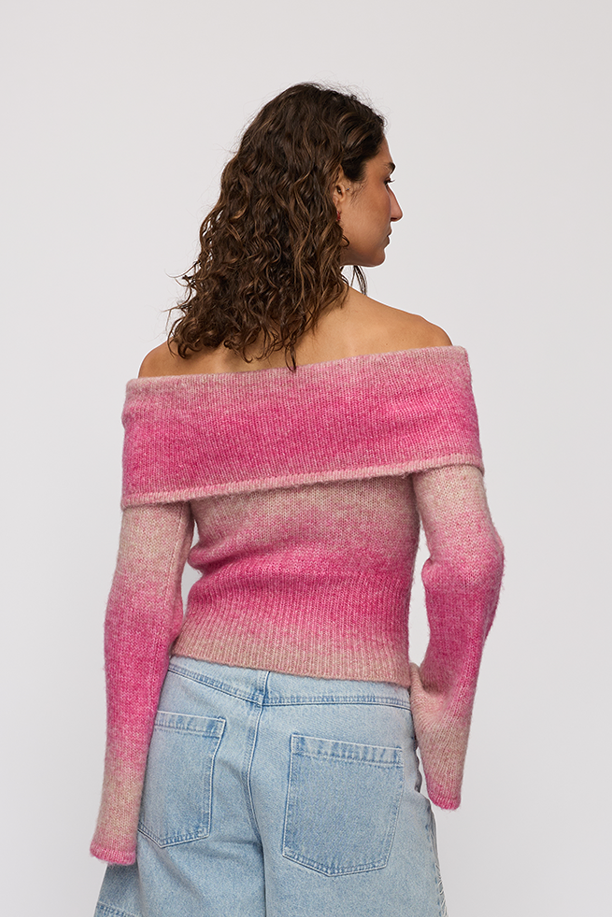 Soraya Knit Off Shoulder Top - Candy Ombre