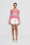 Soraya Knit Off Shoulder Top - Candy Ombre