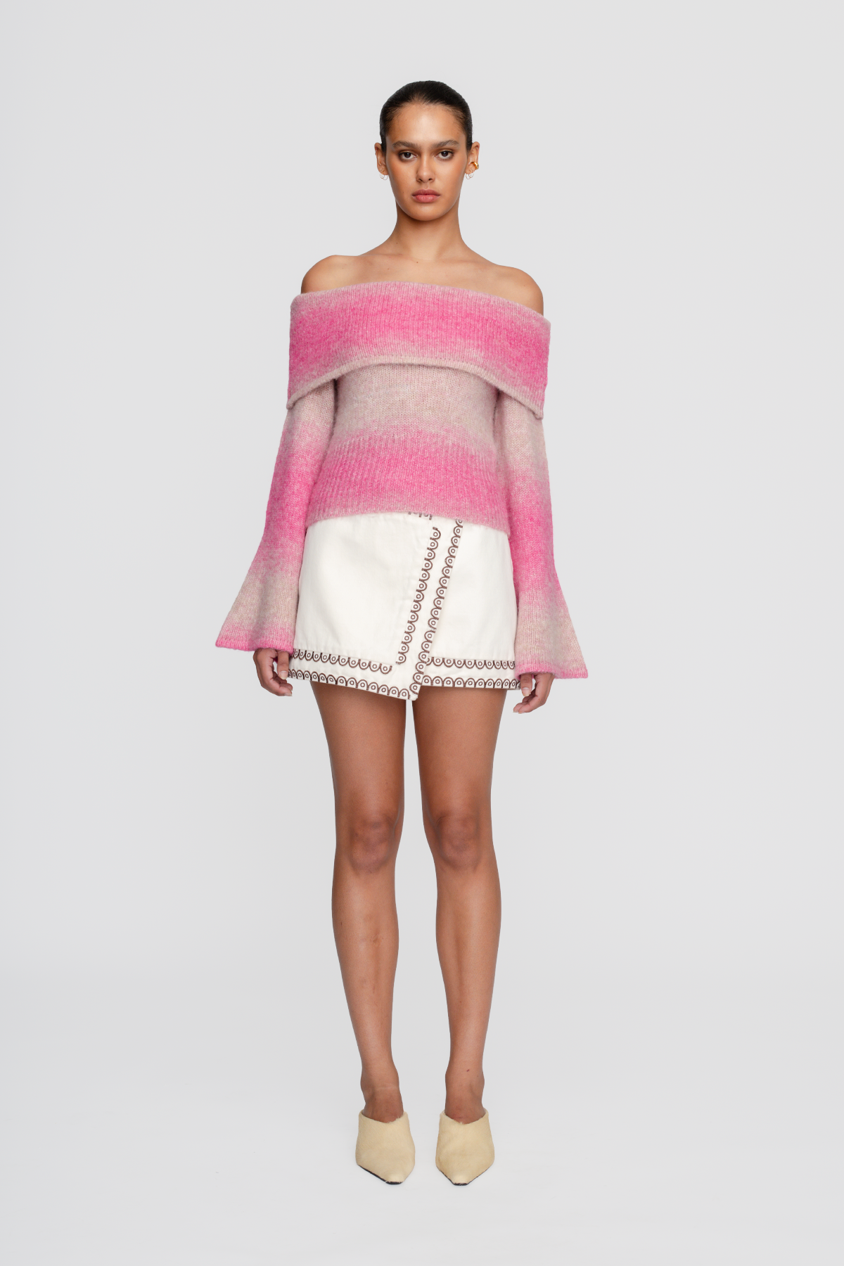 Soraya Knit Off Shoulder Top - Candy Ombre