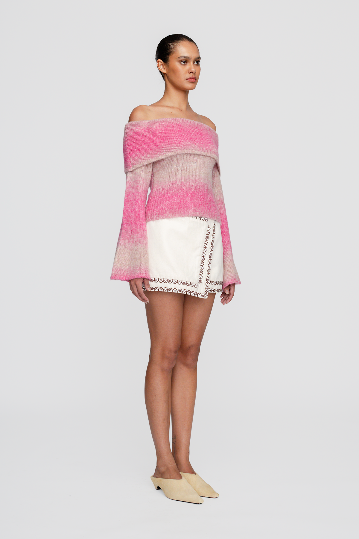 Soraya Knit Off Shoulder Top - Candy Ombre