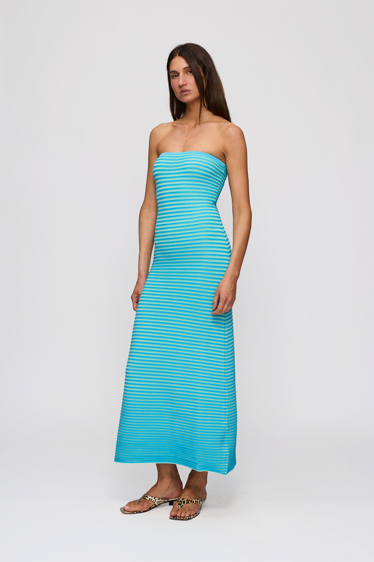 Sunmor Knit Maxi Dress - Aqua