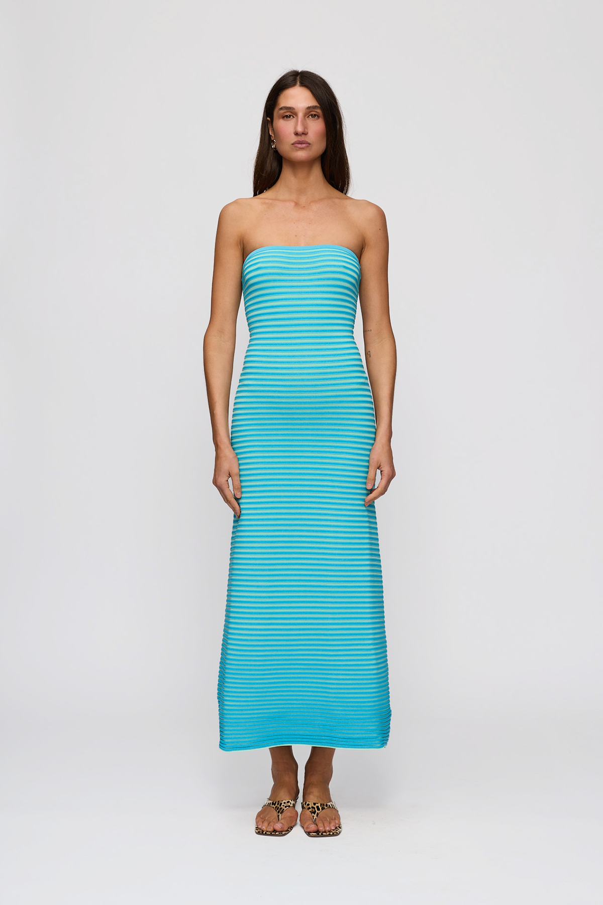 Sunmor Knit Maxi Dress - Aqua