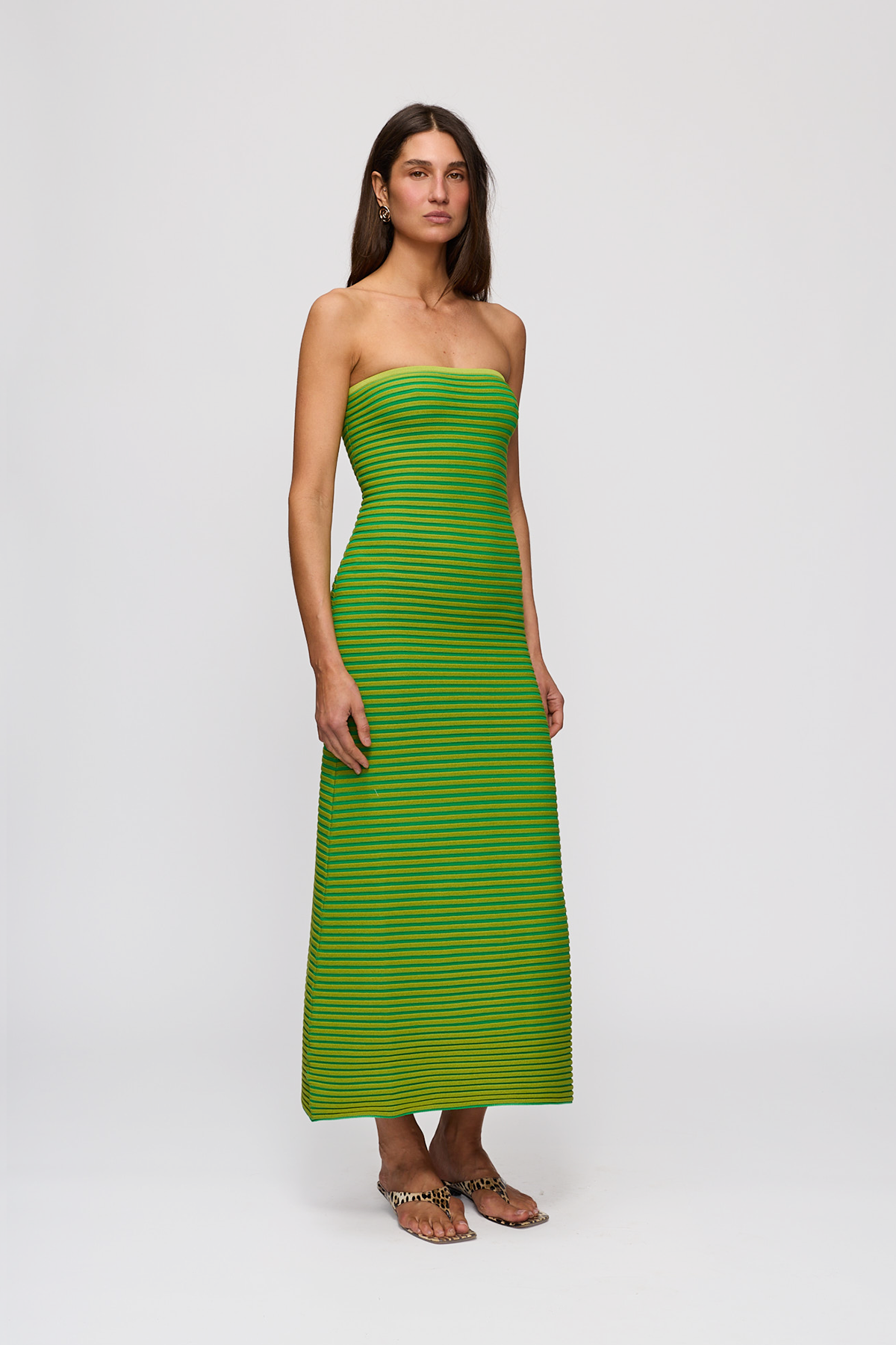 Sunmor Knit Maxi Dress - Lime