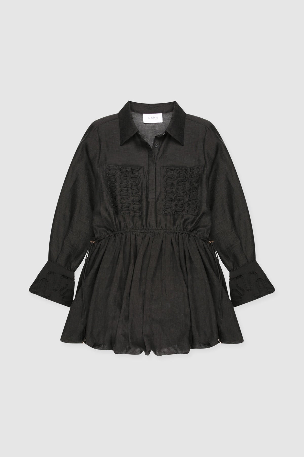 Mera Bubble Shirt Dress - Noir