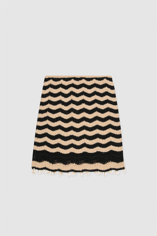 Merenda Crochet Skirt - Noir