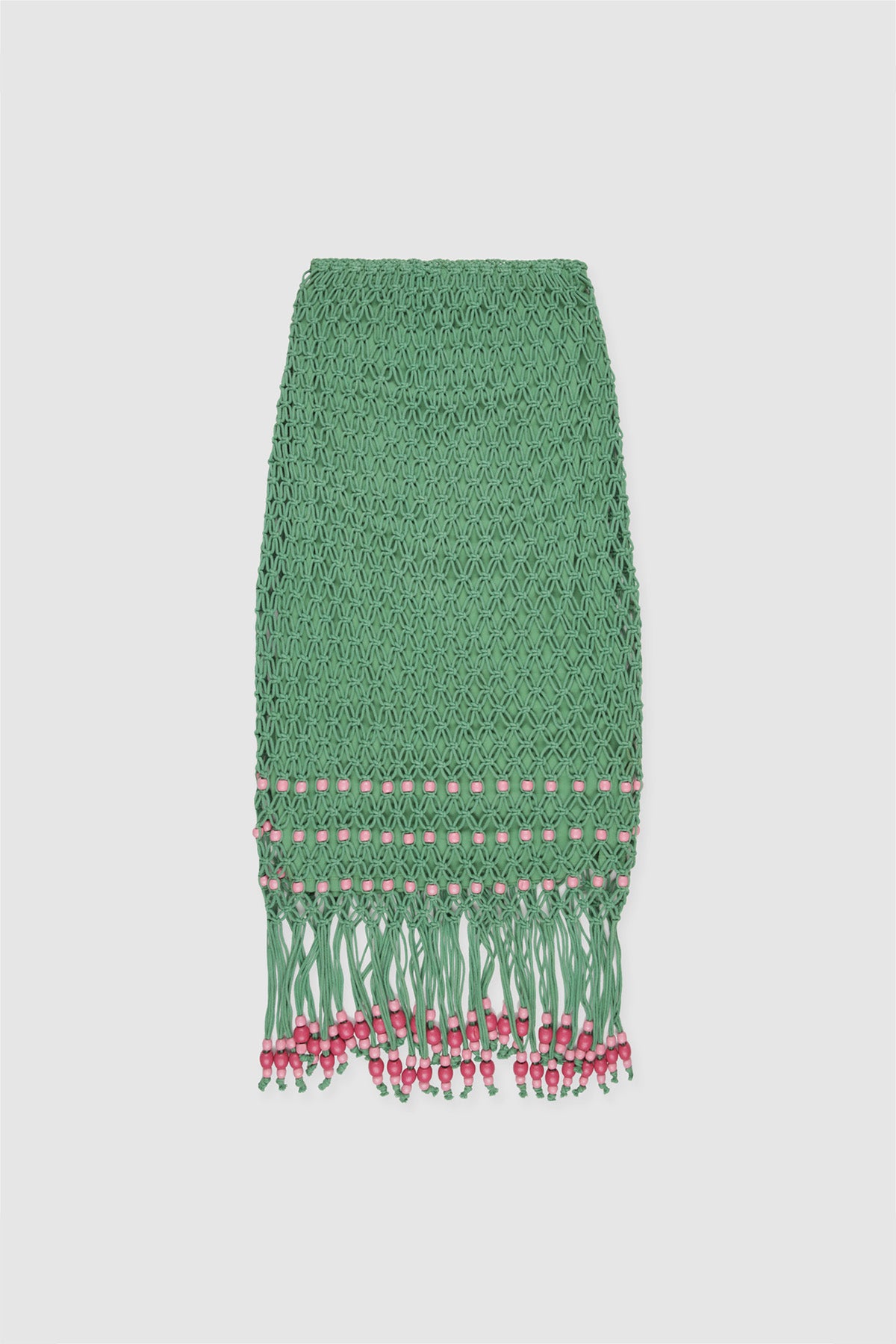 Reis Beaded Macrame Skirt - Emerald