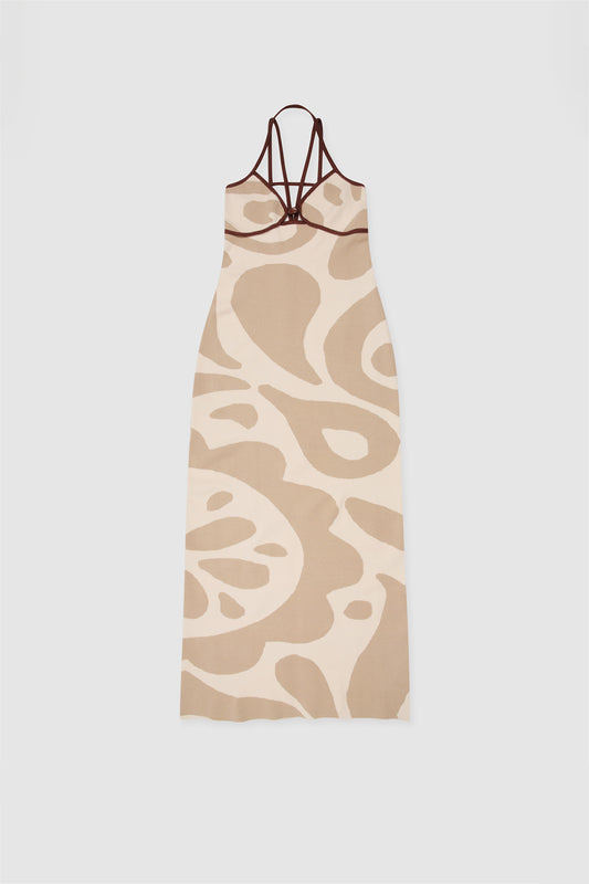 Neomi Midi Dress - Creme Geo