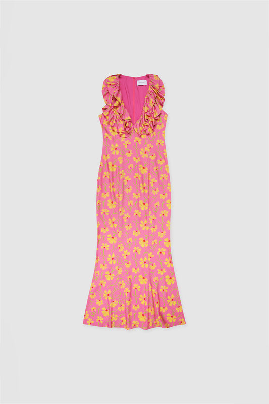 Circe Ruffle Maxi Dress - Candy Floral