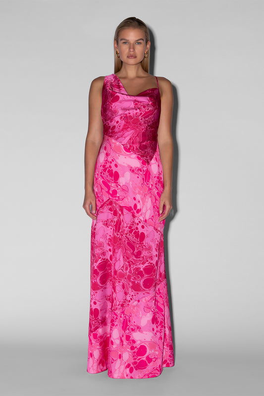 Amor Cowl Neck Dress - Pink Bubble