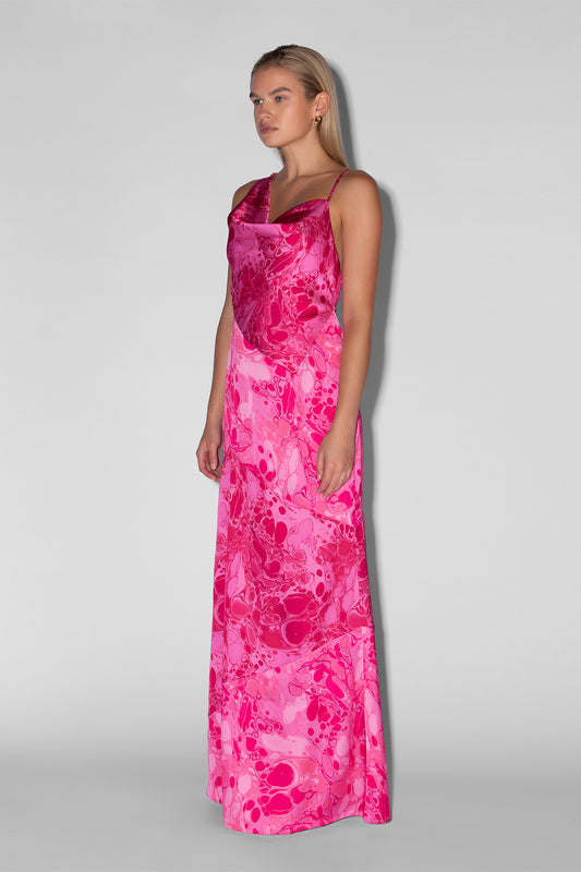 Amor Cowl Neck Dress - Pink Bubble