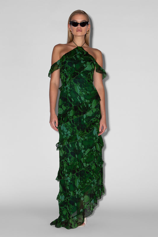 Isola Maxi Dress - Green Bubble