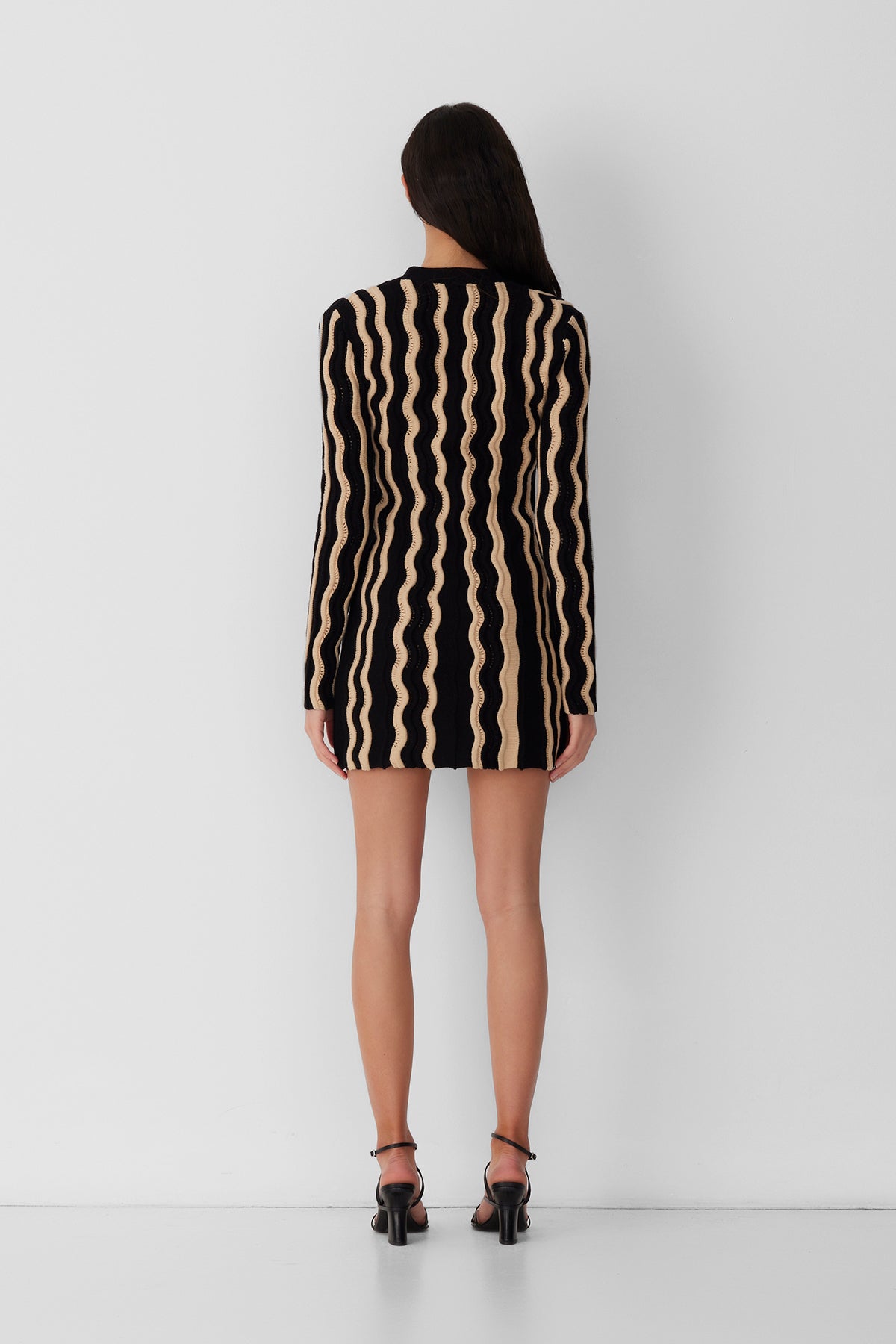 Hera Knit Wave Mini Dress - Noir