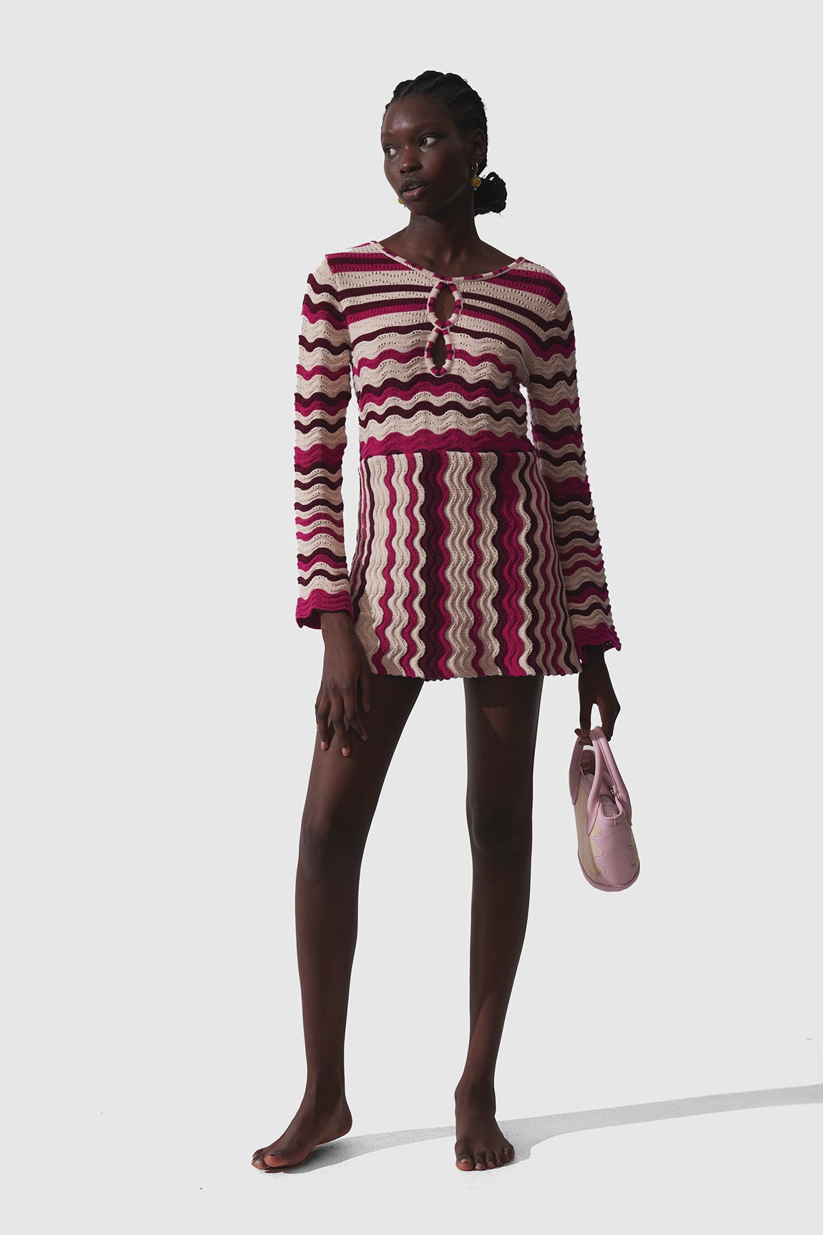 Lucid Knit Mini Dress - Bone Stripe