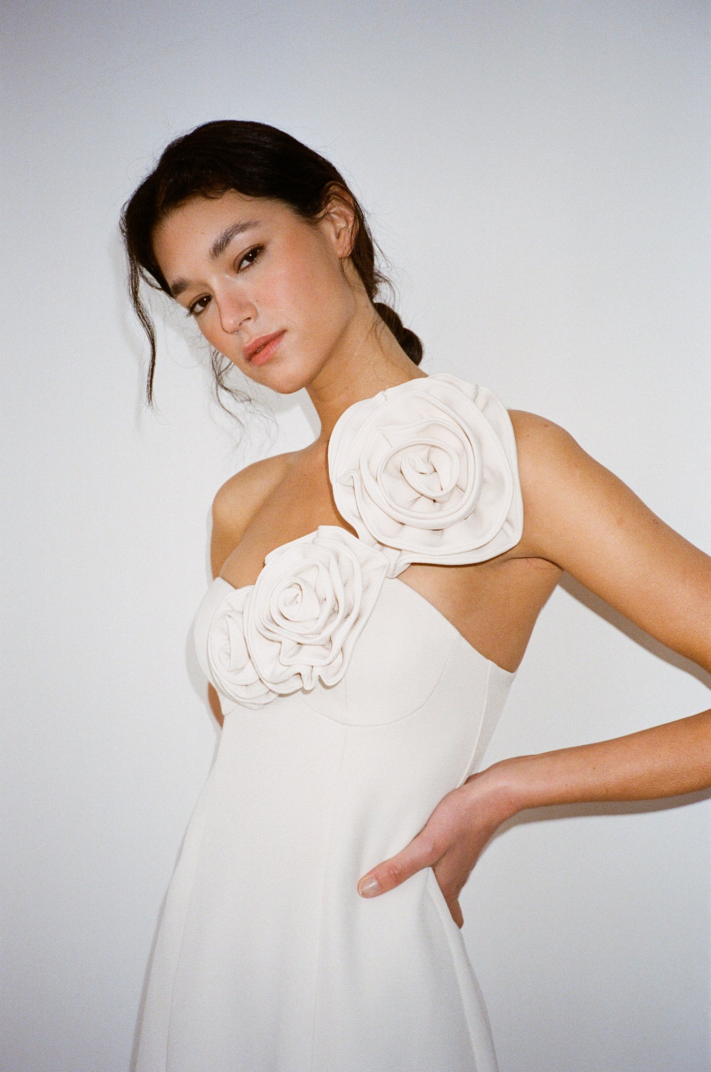 Flores Rose Mini Dress - Ivory