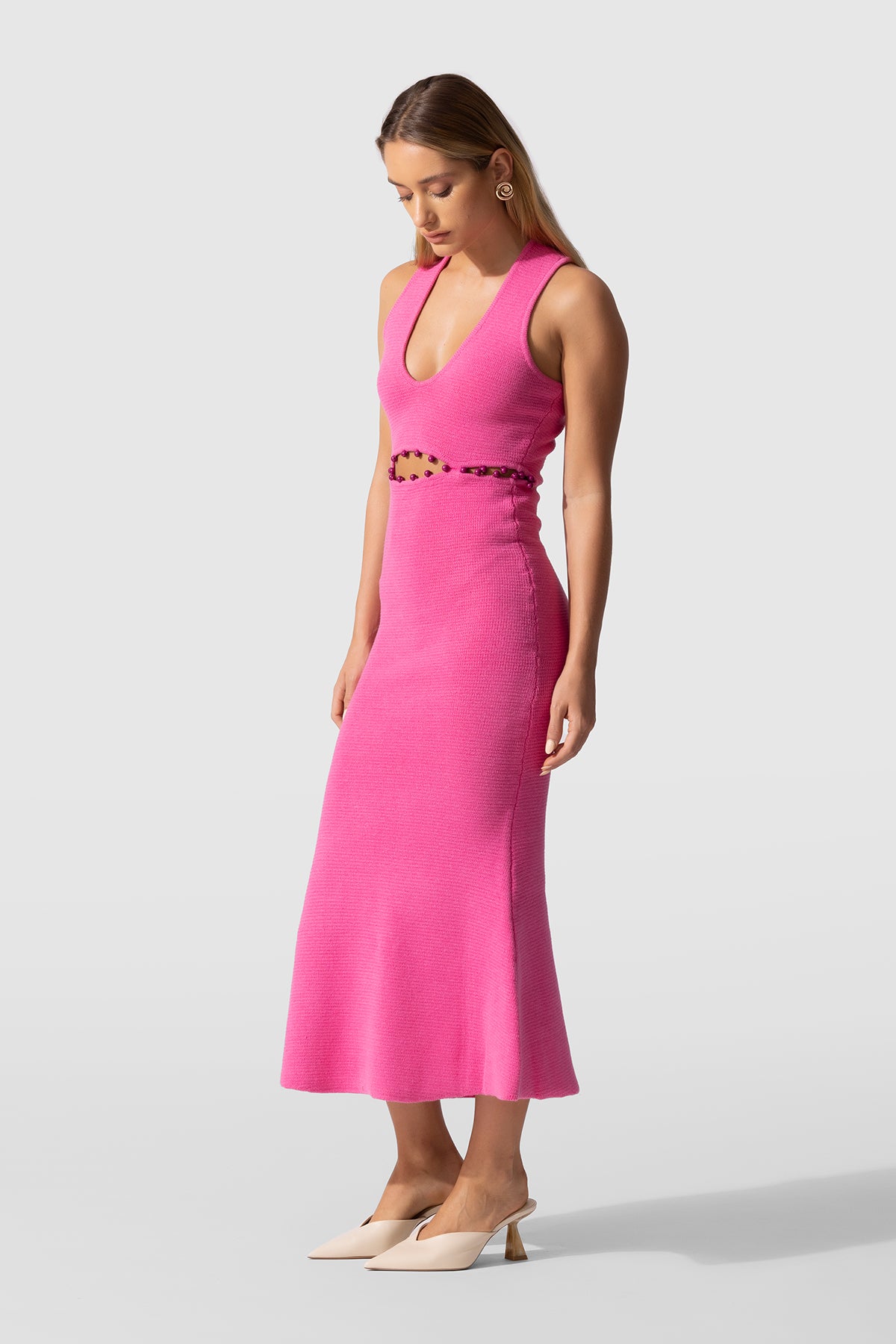 Venus Knit Maxi Dress - Flamingo