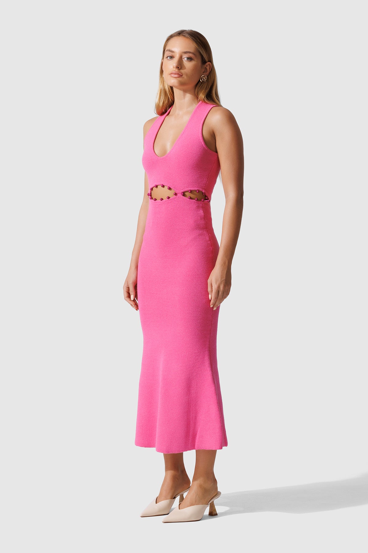 Venus Knit Maxi Dress - Flamingo