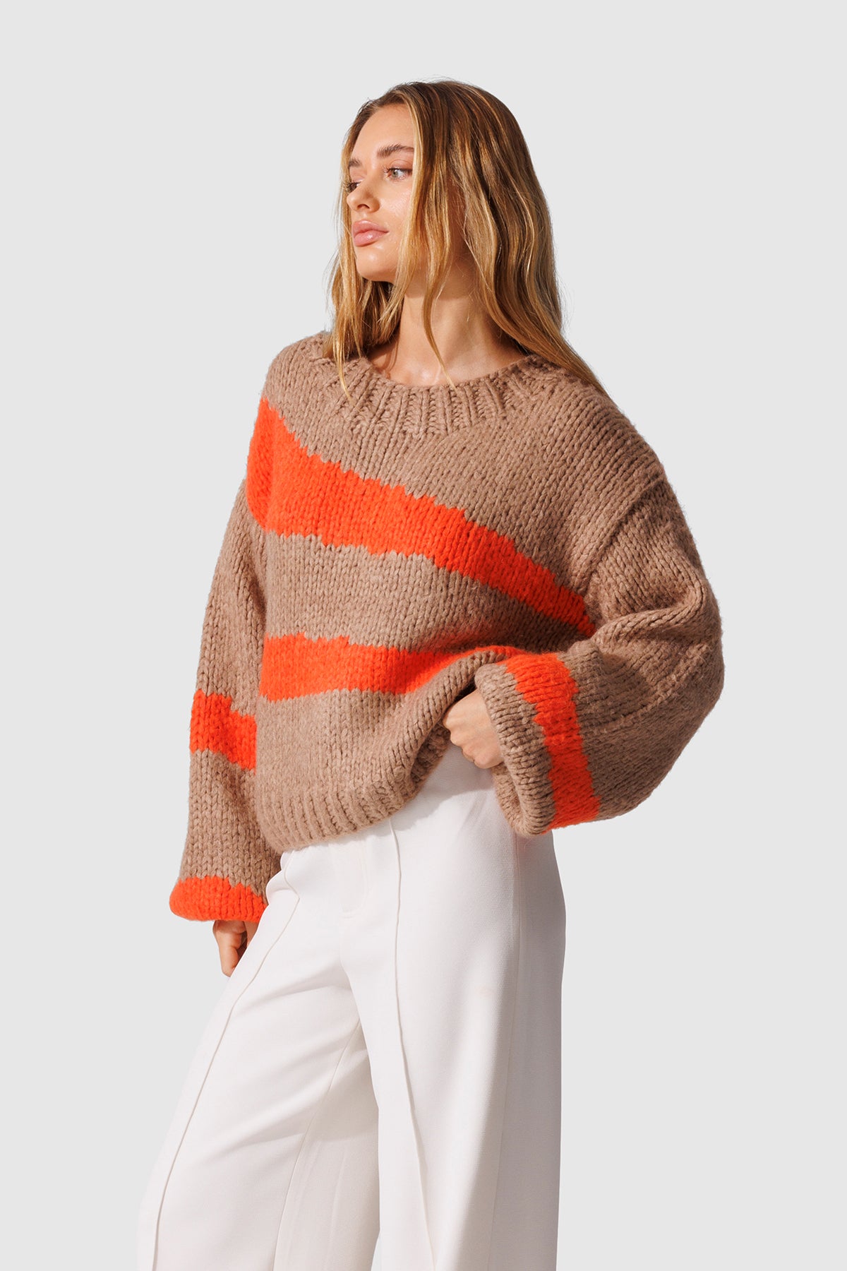 Palermo Knit Sweater - Tangerine Wave