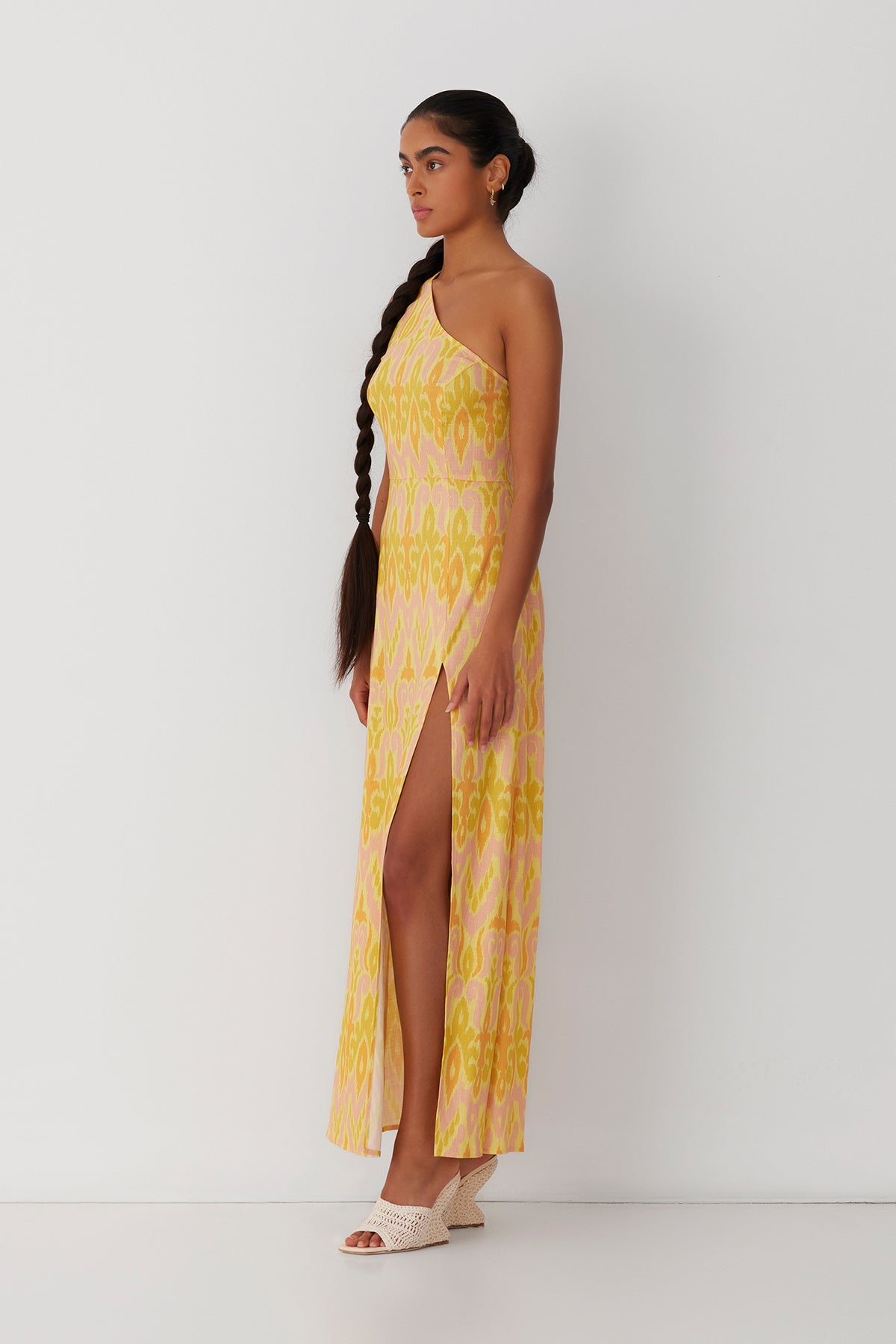 Capri Maxi Dress Lemon Ikat The Wolf Gang