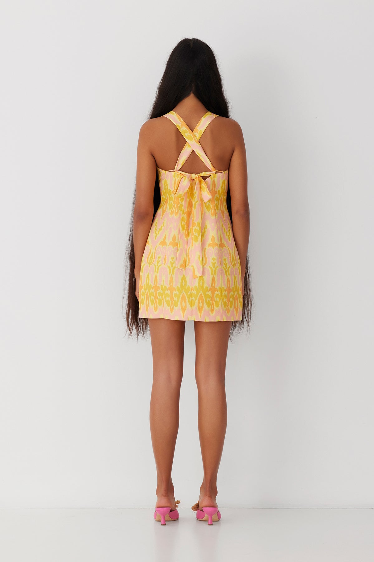 Capri Mini Dress - Lemon Ikat