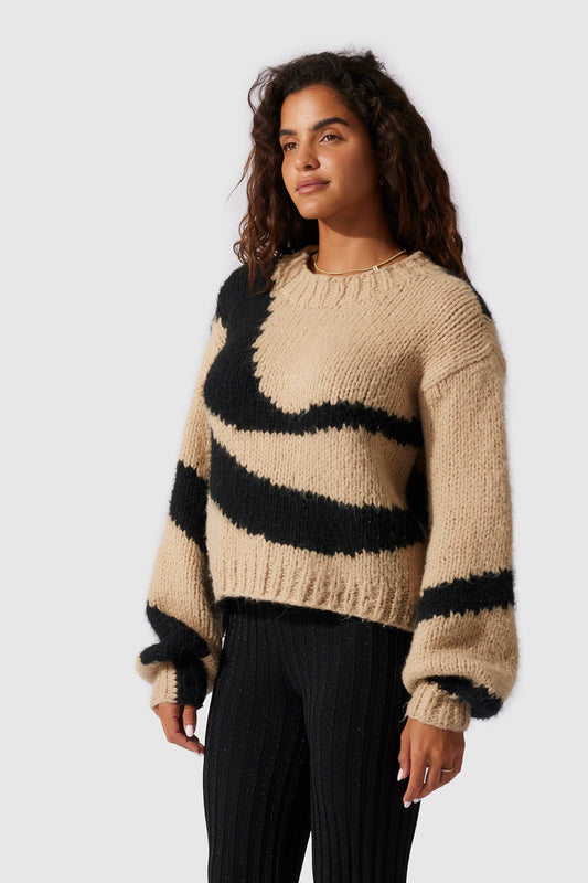 Palermo Knitted Jumper - Black Wave