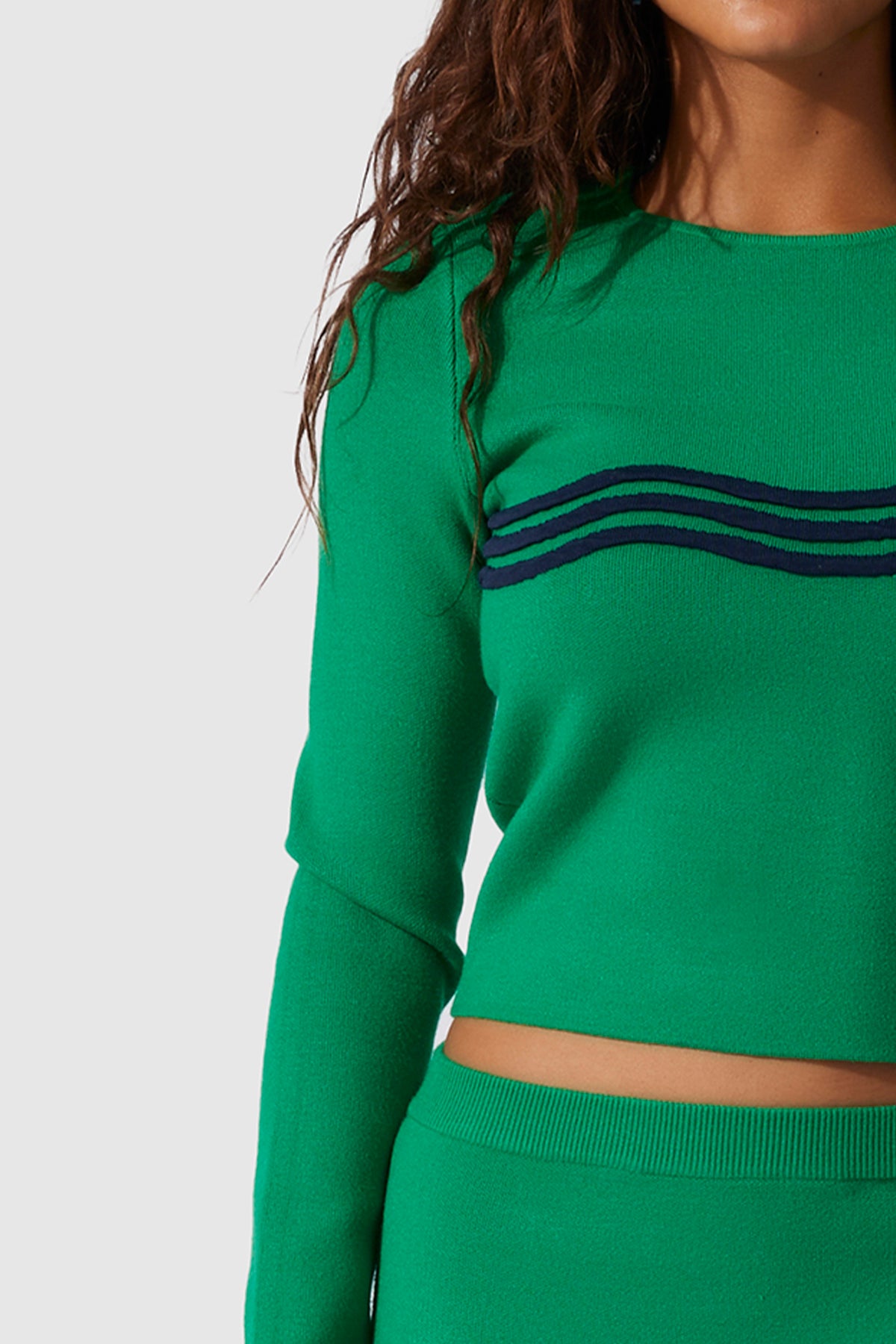 Venaya Wave Knit Top - Emerald