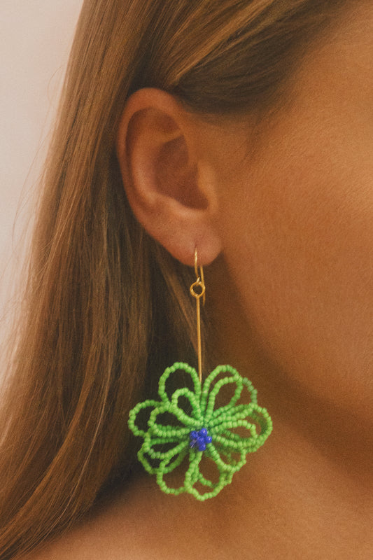 Loula Flower Earring - Emerald