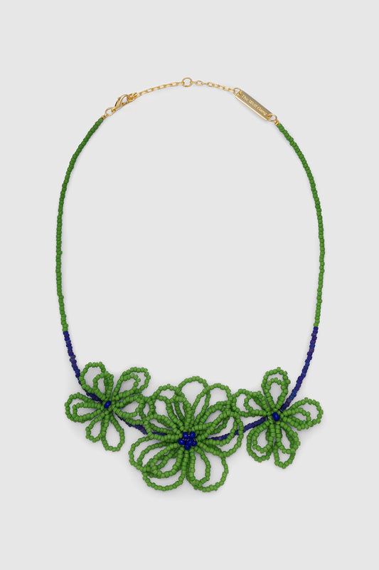 Loula Flower Necklace - Emerald