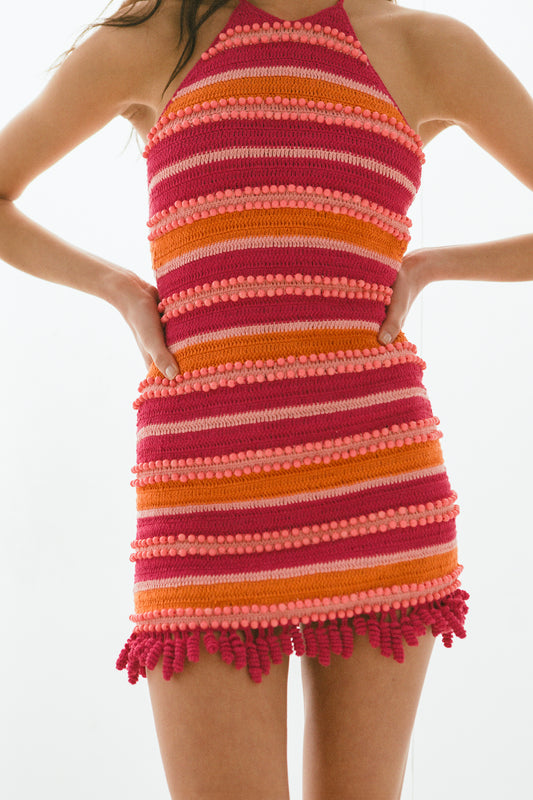 Kokomo Crochet Dress - Fuchsia