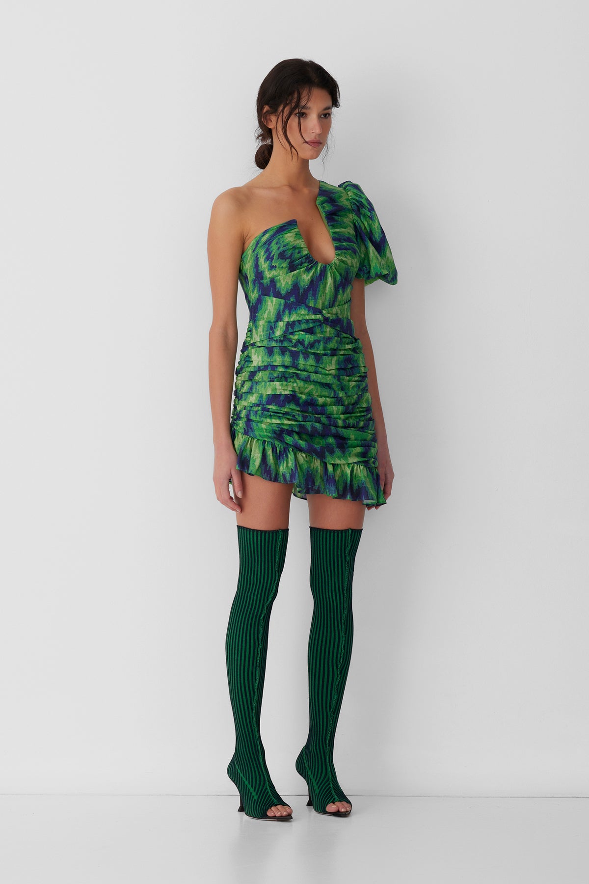 Seren Asymmetric Mini Dress - Rainforest