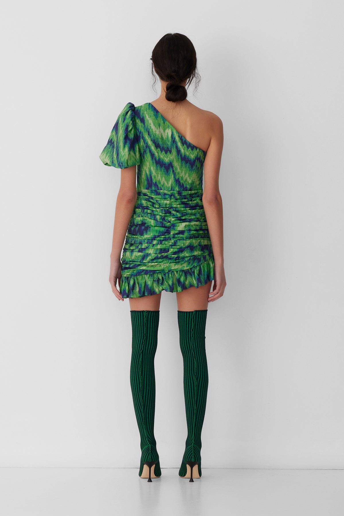 Seren Asymmetric Mini Dress - Rainforest