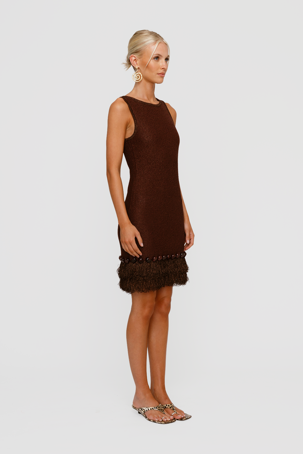 Casilda Sleeveless Mini Dress - Chocolate