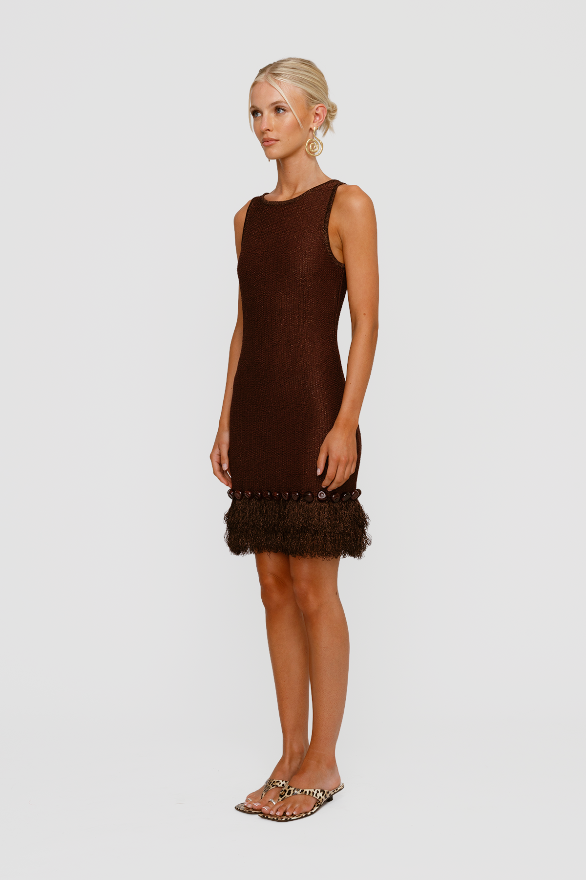 Casilda Sleeveless Mini Dress - Chocolate