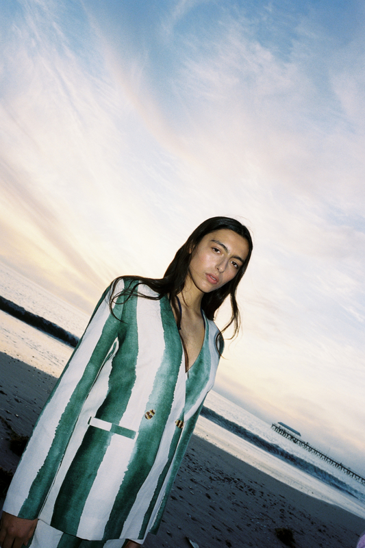 Havana Blazer - Sage Stripe