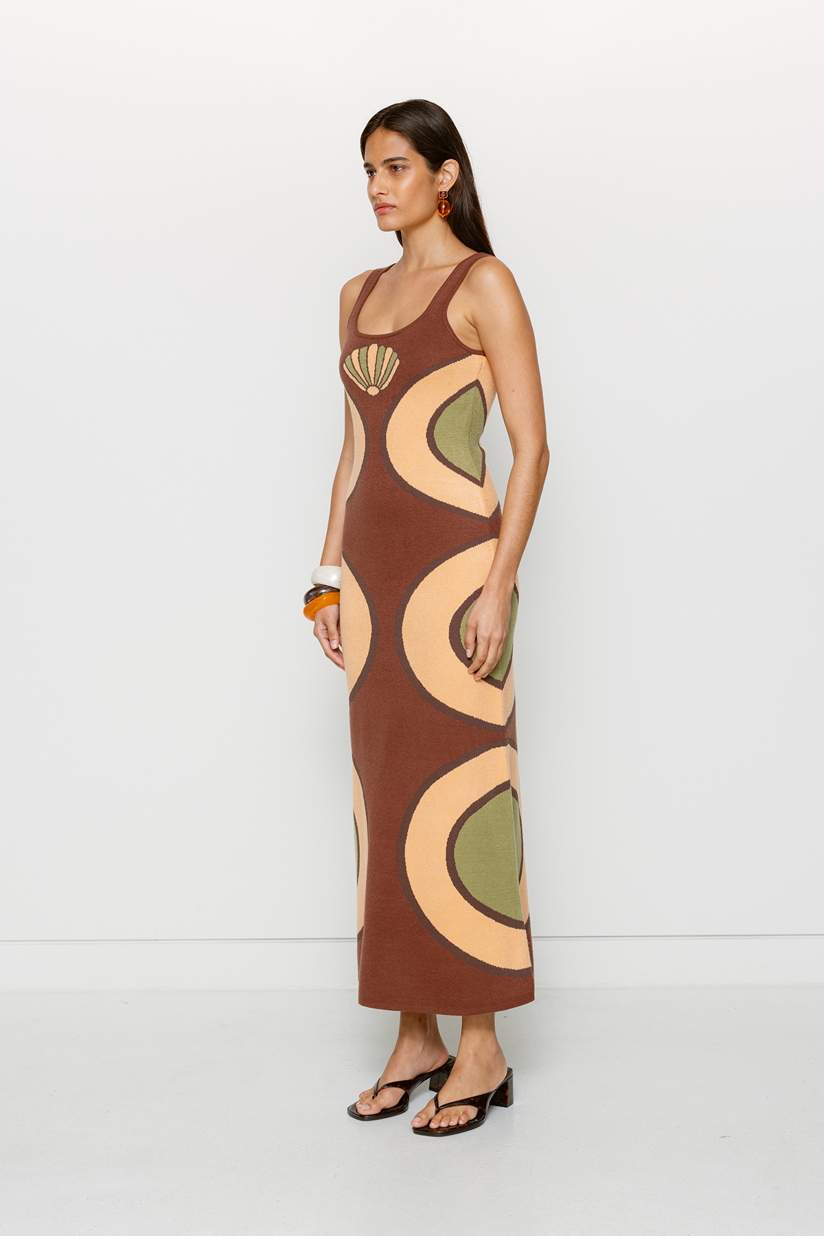 Concha Knit Maxi Dress - Chocolate