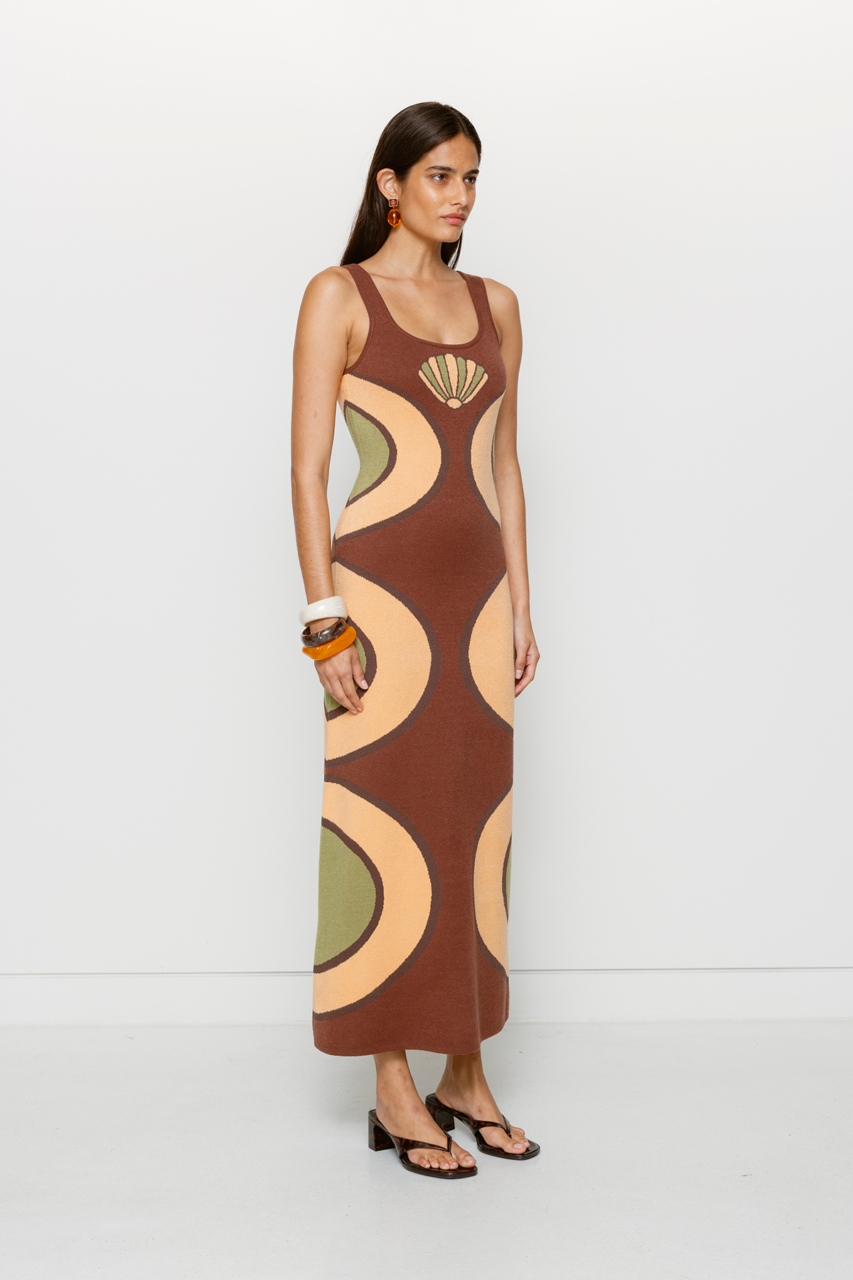 Concha Knit Maxi Dress - Chocolate