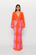 Concha Long Sleeve Maxi Dress - Cherry Shell