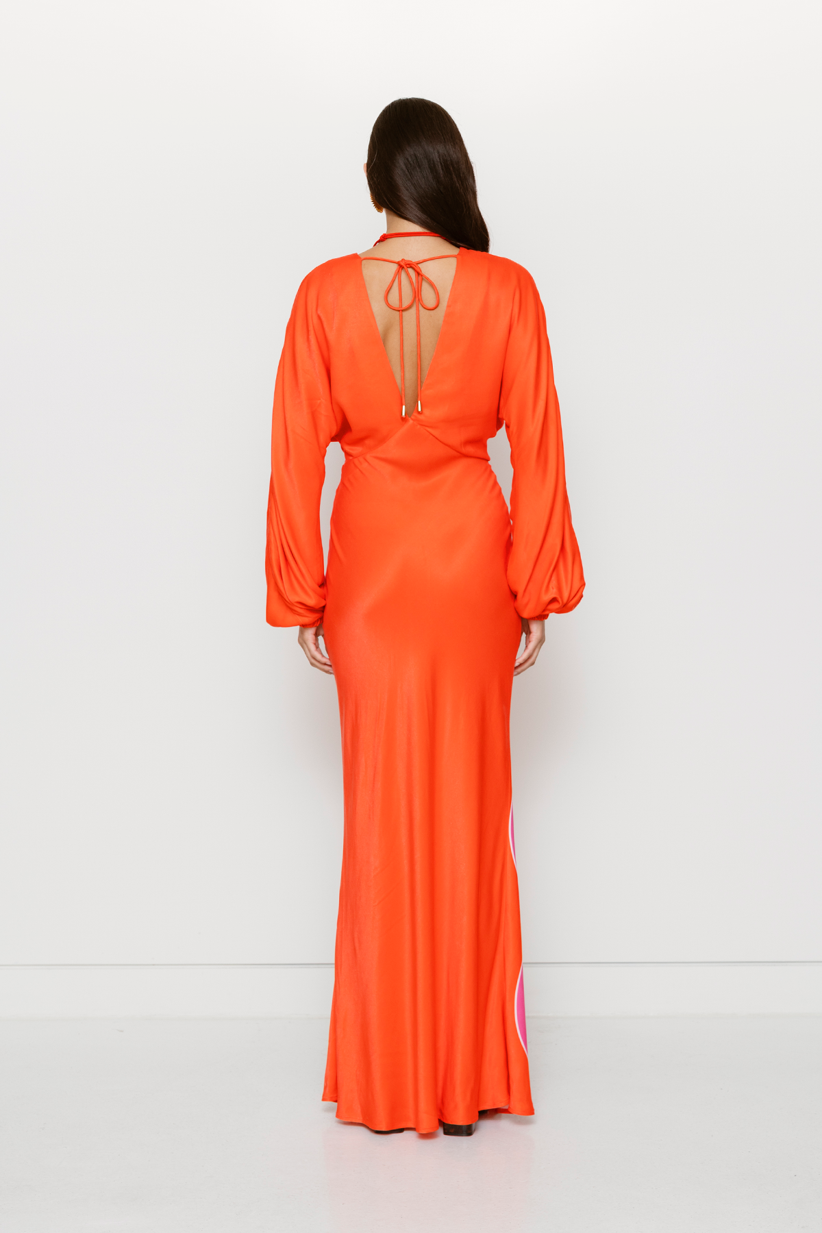 Concha Long Sleeve Maxi Dress - Cherry Shell The Wolf Gang Concha Long Sleeve Maxi Dress - Cherry Shell The Wolf Gang