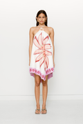 Dasia Asymmetric Dress - Cream Lotus