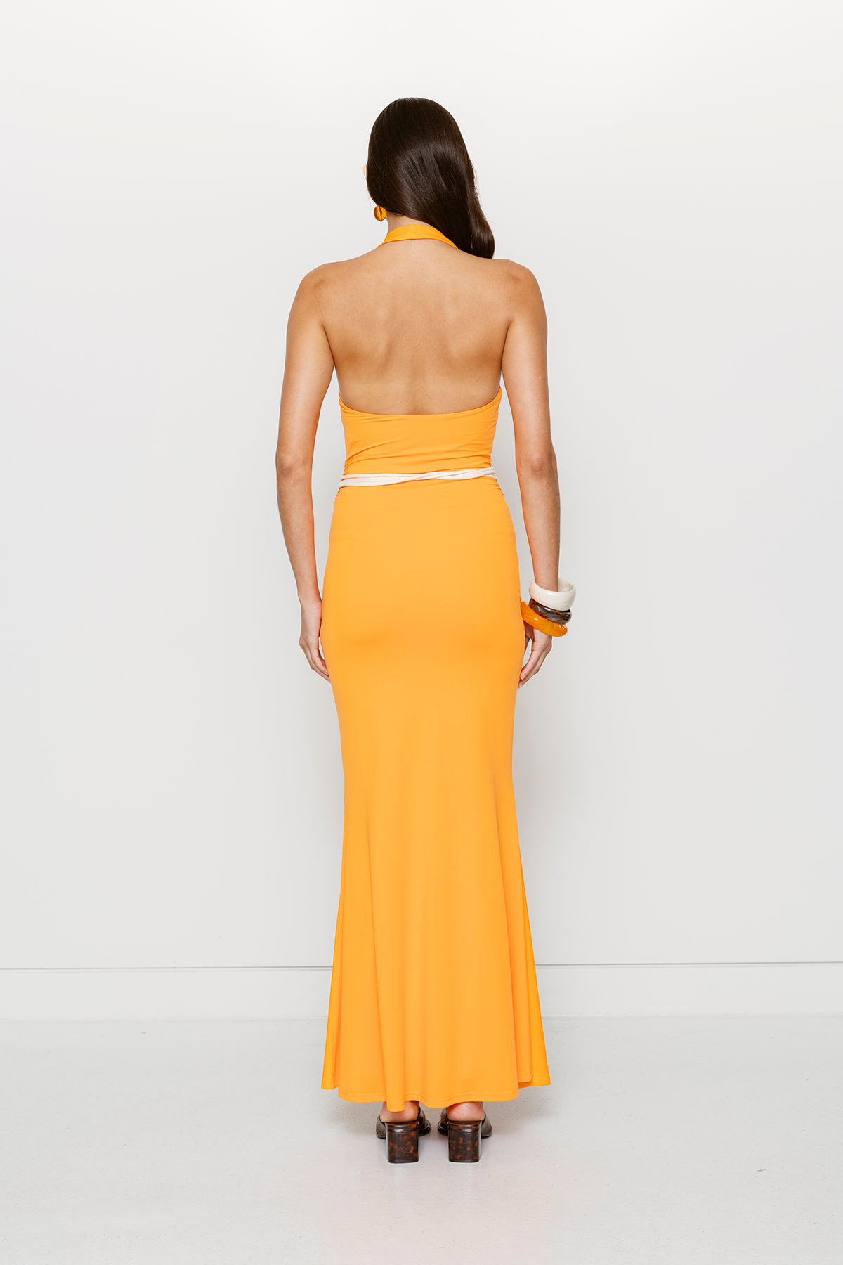 Giro Halter Dress - Tangerine Swirl